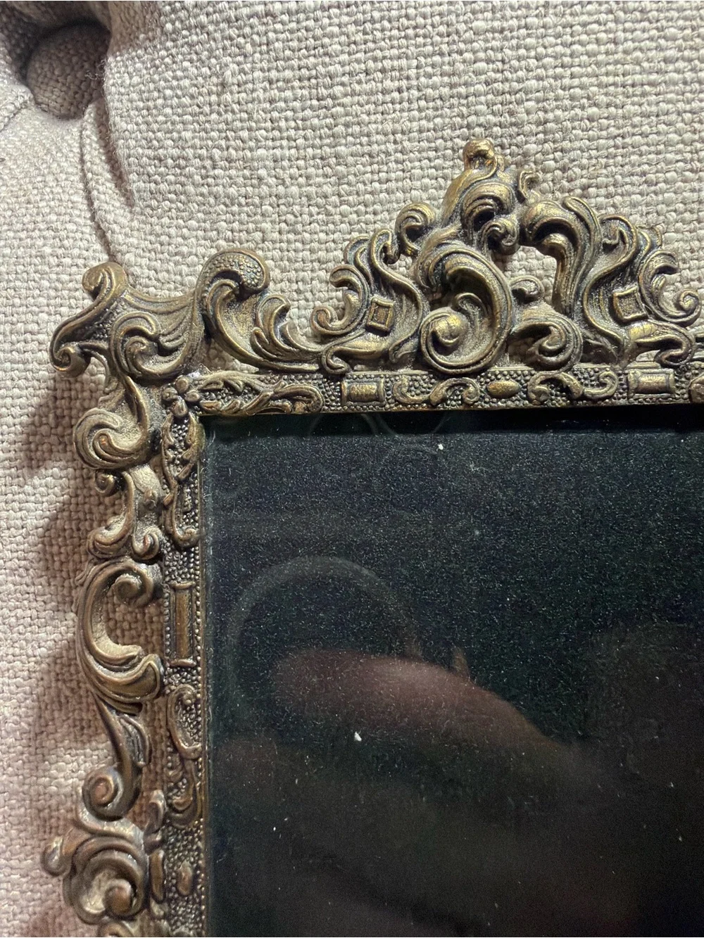 Vintage Ornate Italian Brass Easel Back Free Standing Picture Frame 3